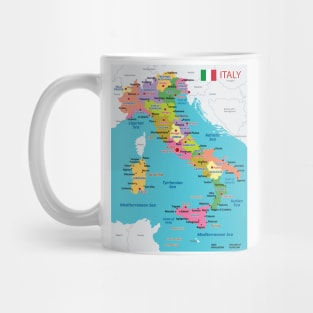 Administrative map of Italy Mug